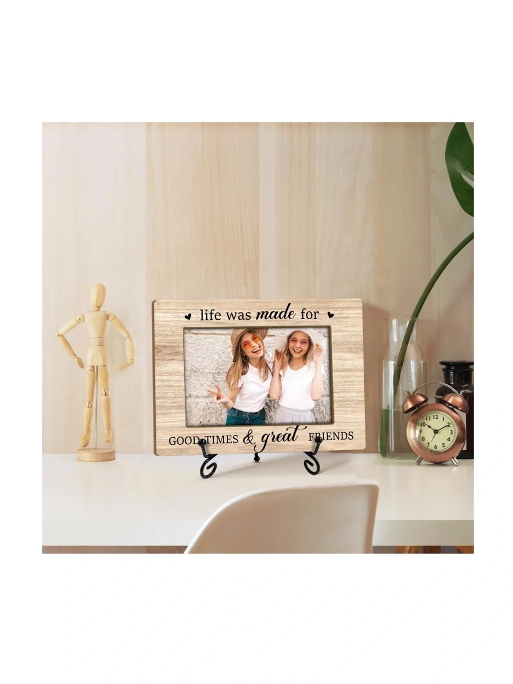 ‘Friends’ Wood Picture Frame with Metal Stand